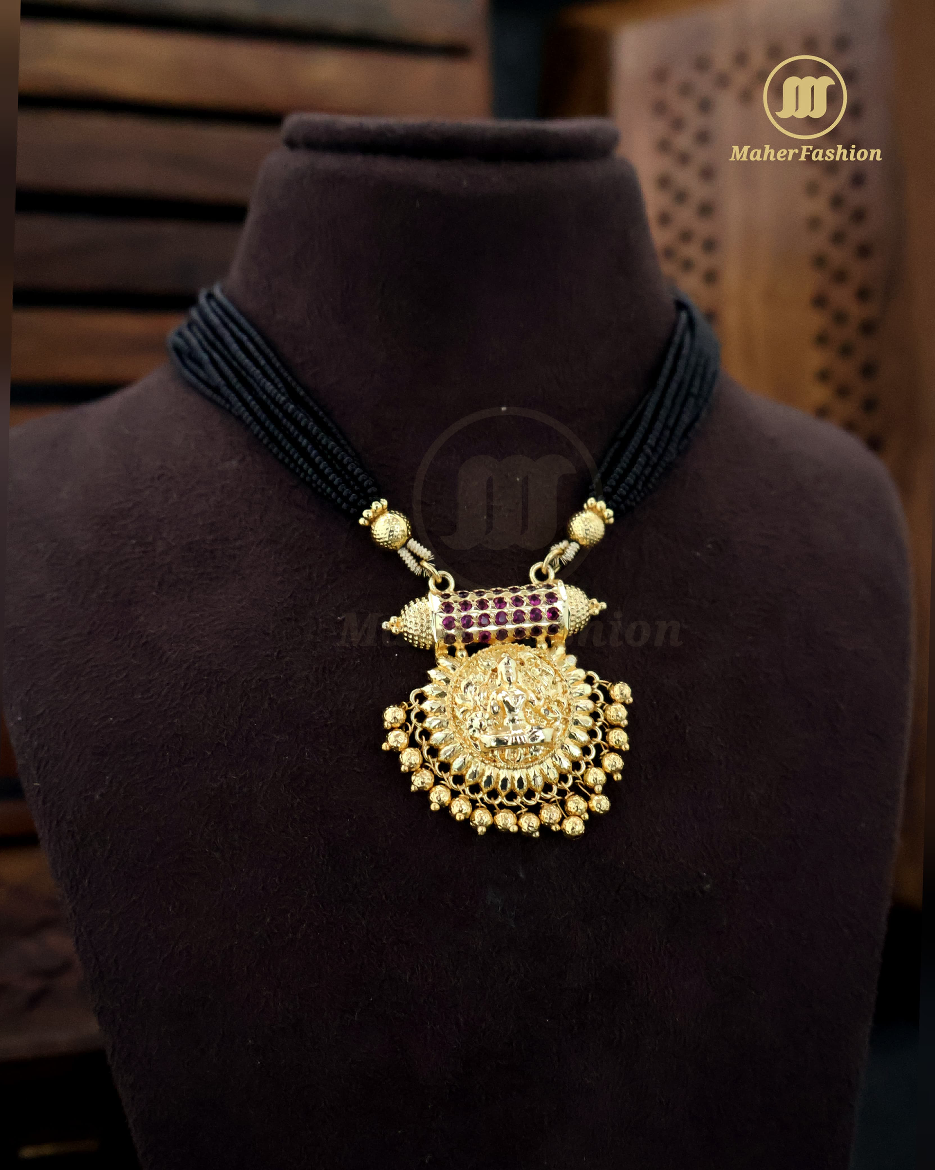 Tanmani Pendant Short Mangalsutra Designs _Online _Maherfashion_Mumbai